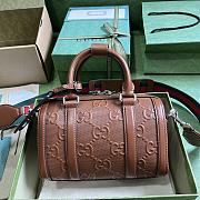 Gucci GG Embossed Mini Duffle Bag 725292 Brown Size 22x15x12.5 cm - 1