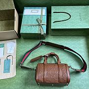 Gucci GG Embossed Mini Duffle Bag 725292 Brown Size 22x15x12.5 cm - 4