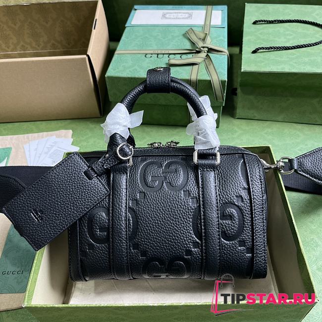 Gucci Jumbo GG Mini Duffle Bag Black 725292 Size 22x15x12.5 cm - 1