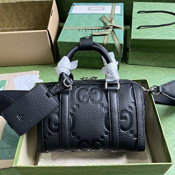 Gucci Jumbo GG Mini Duffle Bag Black 725292 Size 22x15x12.5 cm