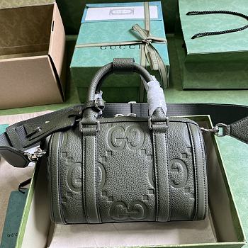 Gucci Jumbo GG Mini Duffle Bag Dark Green 725292 Size 22x15x12.5 cm
