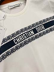 Dior T-Shirt White and Navy Blue Cotton Jersey - 5