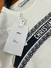 Dior T-Shirt White and Navy Blue Cotton Jersey - 2