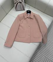 Dior Cropped Jacket Pink Wool and Silk - 1