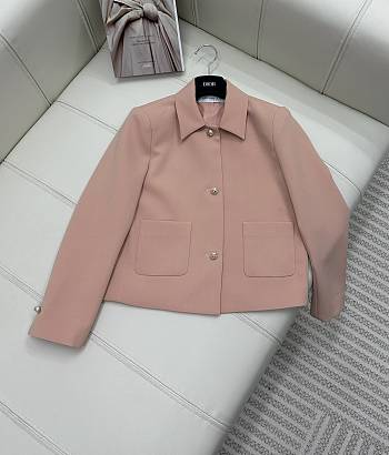 Dior Cropped Jacket Pink Wool and Silk