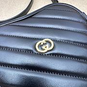Gucci Interlocking G Mini Heart Shoulder Bag ‎751628 Black Size 20*17.5*6.5cm - 3
