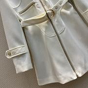 Louis Vuitton Wool Hopsack Belted Coat Beige - 5