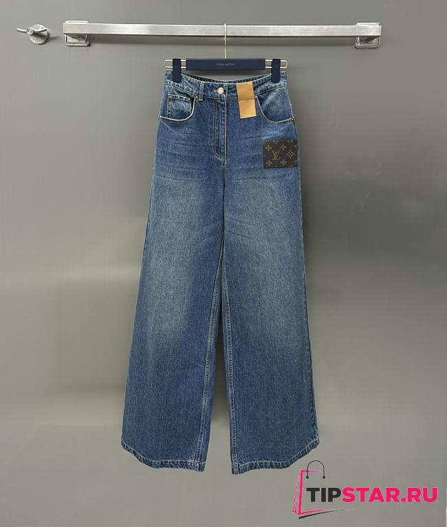 Louis Vuitton Stonewashed Monogram Patch Boot-Cut Jeans - 1