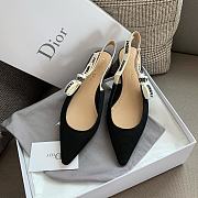 J'Adior Slingback Flat Black Technical Fabric - 1