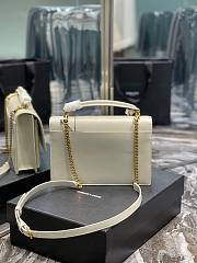 YSL Sunset Top Handle In Smooth Leather Blanc Vintage Size 25x18x5cm - 3