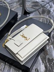 YSL Sunset Top Handle In Smooth Leather Blanc Vintage Size 25x18x5cm - 2