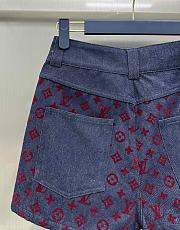 Louis Vuitton Flocked Monogram Denim Mini Shorts - 3