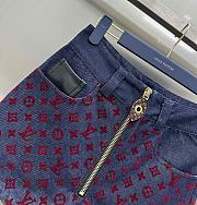 Louis Vuitton Flocked Monogram Denim Mini Shorts - 2