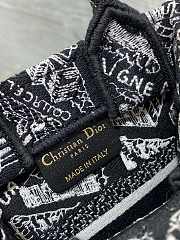 Mini Dior Book Tote Phone Bag Black and White Plan de Paris Embroidery Size 13 x 18 x 5 cm - 5