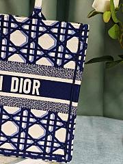 Large Dior Book Tote Beige and Blue Macrocannage Embroidery Size 42 x 35 x 18.5 cm - 5