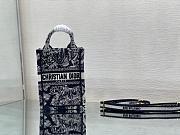 Mini Dior Book Tote Phone Bag Blue Toile de Jouy Reverse Embroidery Size 13 x 18 x 5 cm - 5