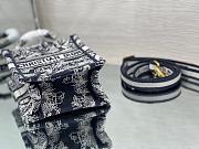 Mini Dior Book Tote Phone Bag Blue Toile de Jouy Reverse Embroidery Size 13 x 18 x 5 cm - 3