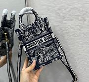 Mini Dior Book Tote Phone Bag Blue Toile de Jouy Reverse Embroidery Size 13 x 18 x 5 cm - 2