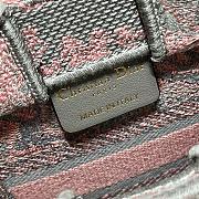 Mini Dioriviera Dior Book Tote Phone Bag Gray and Pink Toile de Jouy Reverse Embroidery Size 13 x 18 x 5 cm - 2