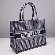 Medium Dior Book Tote Black and White Houndstooth Embroidery Size 36 x 27.5 x 16.5 cm - 5