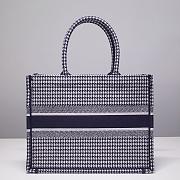 Medium Dior Book Tote Black and White Houndstooth Embroidery Size 36 x 27.5 x 16.5 cm - 3
