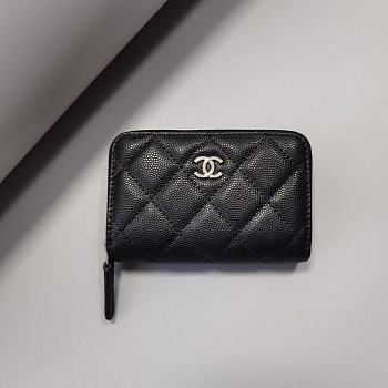 Chanel Classic Zipped Coin Purse AP0216 Black Size 7.5 × 11 × 2 cm