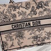 Large Dior Book Tote Powder Pink Dior Jardin Botanique Embroidery Size 42 x 35 x 18.5 cm - 2