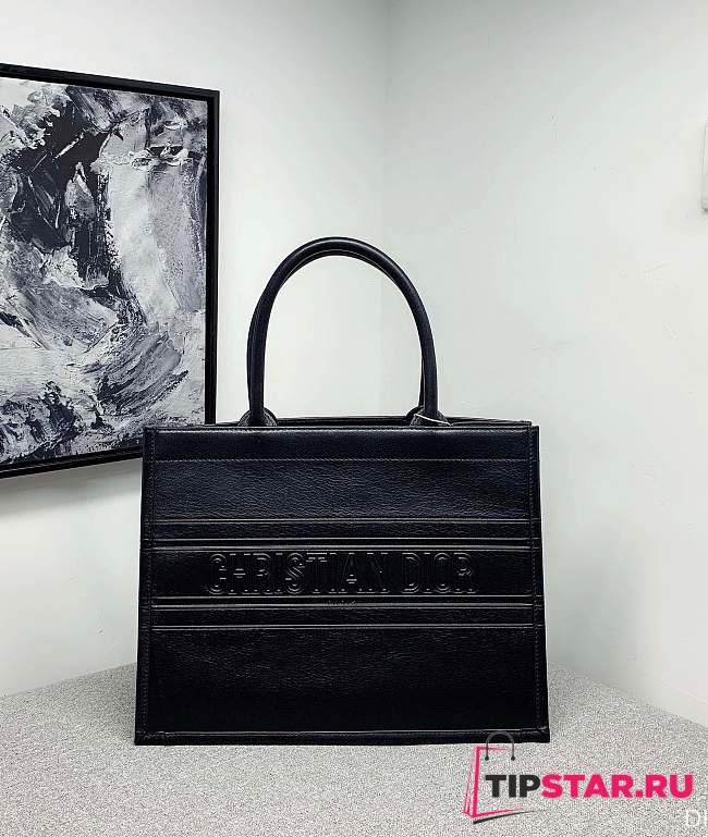 Medium Dior Book Tote Black Calfskin Size 36 x 27.5 x 16.5 cm - 1