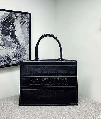 Medium Dior Book Tote Black Calfskin Size 36 x 27.5 x 16.5 cm