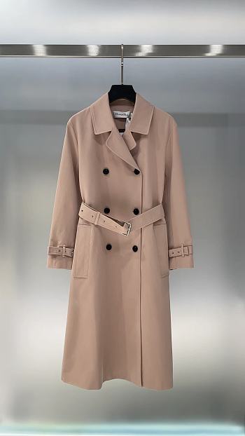 Dior Trench Coat Pink Bonded Technical Cotton