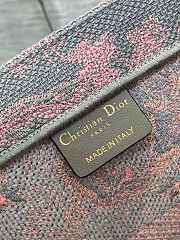 Medium Dior Book Tote Gray and Pink Toile de Jouy Reverse Embroidery Size 36 x 27.5 x 16.5 cm - 4