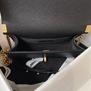 Boy Chanel Handbag With Handle Black Grained Shiny Calfskin A94804 Size 14.5 × 25 × 8 cm - 4