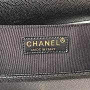 Boy Chanel Handbag With Handle Black Grained Shiny Calfskin A94804 Size 14.5 × 25 × 8 cm - 5