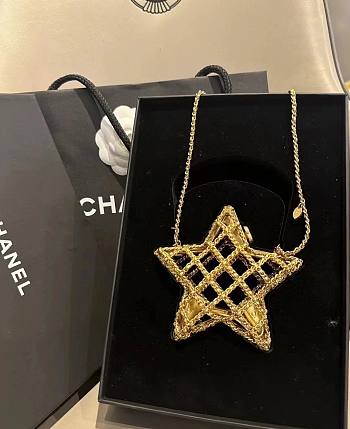 Chanel Star Minaudiere Gold Tone Metal AS4028 Size 11.5 × 11 × 4 cm
