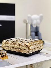 Chanel Evening Bag AS3528 Gold Metal With Pearl Size 11x9x4.5 cm - 4