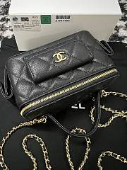 Chanel Clutch With Chain AP3017 Black Grained Shiny Calfskin Size 9.5 × 17 × 8 cm - 5