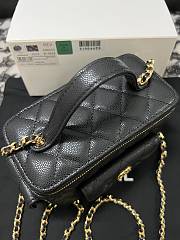 Chanel Clutch With Chain AP3017 Black Grained Shiny Calfskin Size 9.5 × 17 × 8 cm - 2