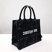 Medium Dior Book Tote Black Multicolor D-Lace Embroidery with 3D Macramé Effect Size 36 x 27.5 x 16.5 cm - 5