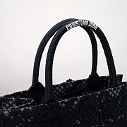 Medium Dior Book Tote Black Multicolor D-Lace Embroidery with 3D Macramé Effect Size 36 x 27.5 x 16.5 cm - 3