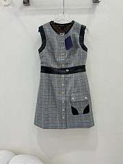Louis Vuitton Leather Accent Check Dress - 1