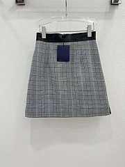 Louis Vuitton Leather Trim Check Mini Skirt - 5