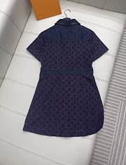 Louis Vuitton Flocked Monogram Denim Zip-Up Dress - 2