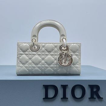 Dior Small Lady D-Joy Bag Latte Patent Cannage Calfskin Size 22 x 12 x 6 cm