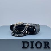 Dior Small Lady D-Joy Bag Black Patent Cannage Calfskin Size 22 x 12 x 6 cm - 4