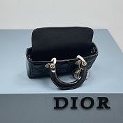 Dior Small Lady D-Joy Bag Black Patent Cannage Calfskin Size 22 x 12 x 6 cm - 3