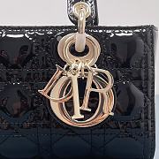 Dior Small Lady D-Joy Bag Black Patent Cannage Calfskin Size 22 x 12 x 6 cm - 2