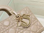 Dior Medium Lady D-Joy Bag Powder Beige Cannage Lambskin Size 26 x 13.5 x 5 cm - 3