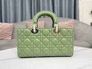Dior Medium Lady D-Joy Bag Ethereal Green Cannage Lambskin Size 26 x 13.5 x 5 cm - 3