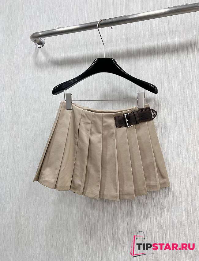 Prada Gabardine Miniskirt Khaki - 1