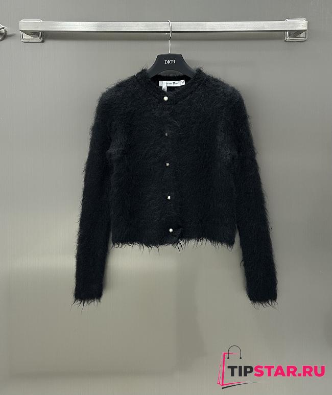Dior Cardigan Black Technical Alpaca and Wool Knit - 1
